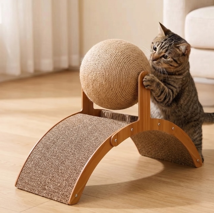 PawScratch Wooden Cat Scratcher