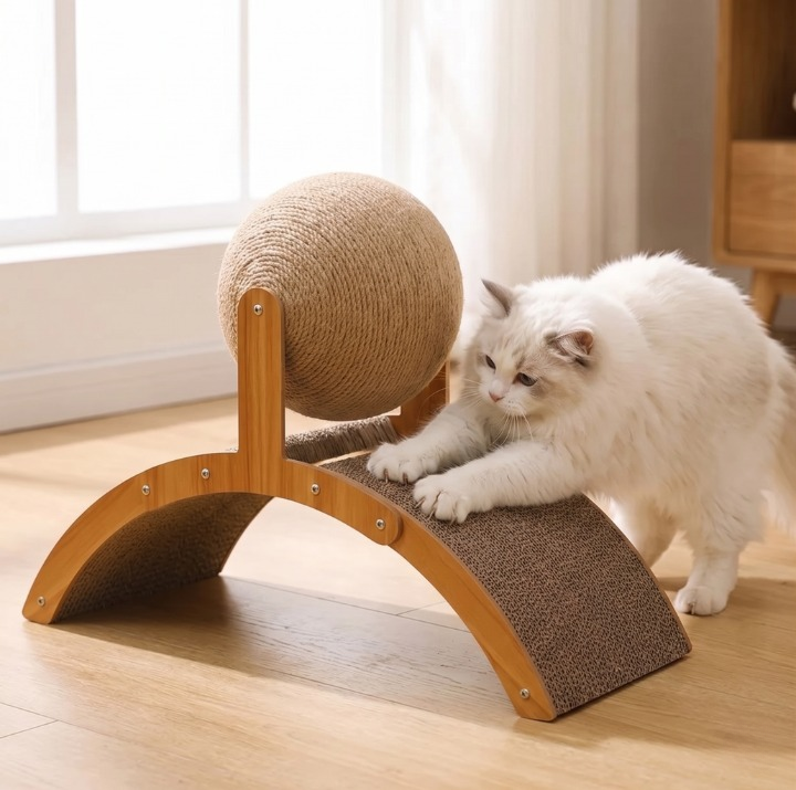 PawScratch Wooden Cat Scratcher
